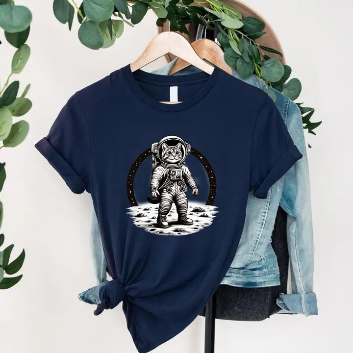 Cat Astronaut moonwalk T Md