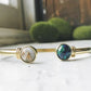 Earth and Moon Bracelet with Semi precious Natural Stones Gold